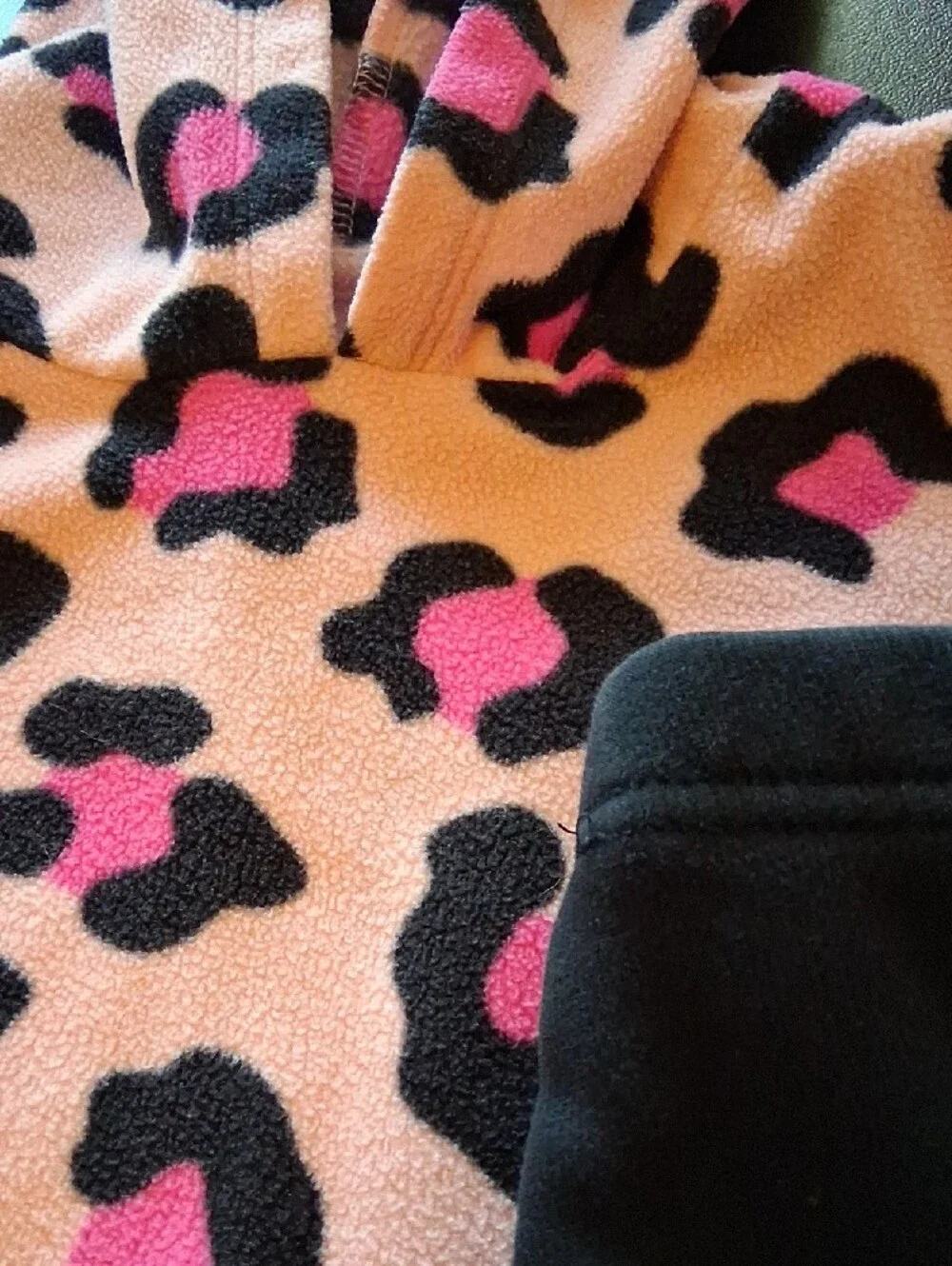 The Children's Place Pink and Black Leopard Hooded Top with Black Leggings